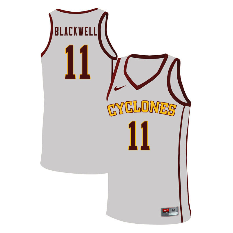 Men #11 Dudley Blackwell Iowa State Cyclones College Basketball Jerseys Sale-White - Click Image to Close